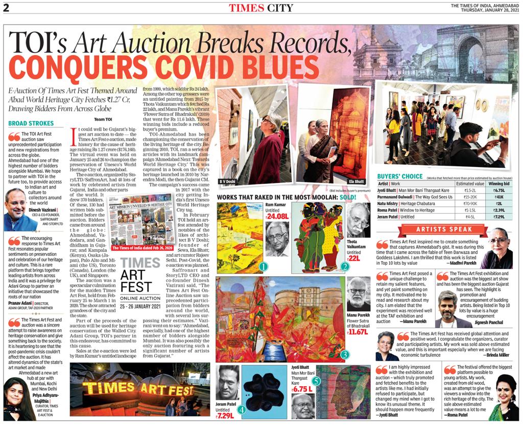 TOI's Art Auction Breaks Records